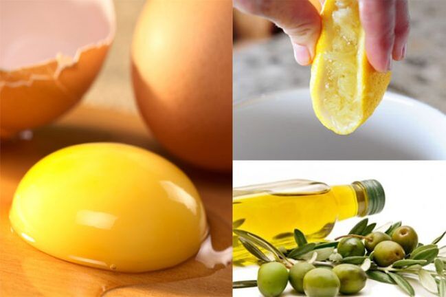 A mask consisting of egg yolk, olive oil and lemon juice evens out the complexion