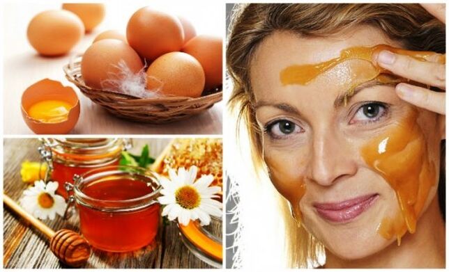 Yolk and honey mask will help tone the skin of the face. 